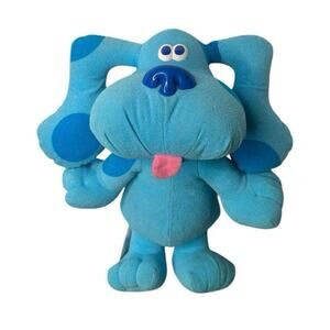 Vintage 1997 Blues Clues Sing Along Blue 12” Tyco Plush Stuffed Dog Barks Music